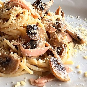Спагетти с ветчиной и грибами, Кардинале